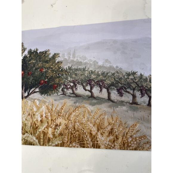 Table Runner Rubber Heat Resistant Landscape Scene 46" x 10" New w/out Tag - Picture 2 of 9